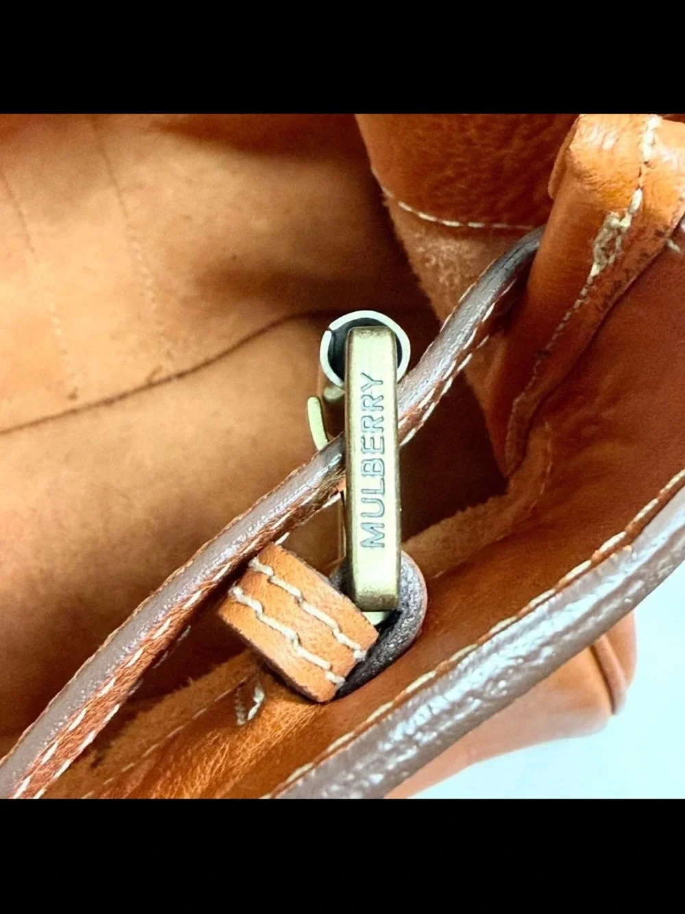 Mulberry Russet Leather Bayswater Satchel with Brass Hardware